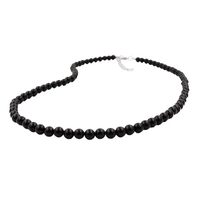 Produktbild von Kette 6mm Perle Kunststoff schwarz-glänzend 40cm schwarz 6mm