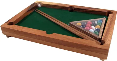 Produktbild von Brettspiel, Gesellschaftsspiel aus Holz - Billiard, Braun, 6*29*20 cm, Brettspiele & Geschicklichkeitsspiele
