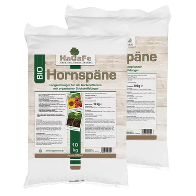 Produktbild von HaGaFe Hornspäne Rein Organischer Gartendünger Dünger Keine Zusätze, 20kg (2x10kg)