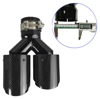 Zdjęcie produktu dla Rura wydechowa, materiał z włókna węglowego, uniwersalne dopasowanie, 60 mm–89 mm, prawa strona