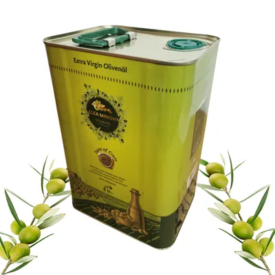 Immagine prodotto di Olio d'oliva naturale dell'isola greca di Creta, 3 litri, extravergine spremuto a freddo, olio extravergine d'oliva, barattoli Zeytinyagi di