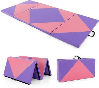 Produktbild von GOPLUS Turnmatte klappbar, 240×117×5cm Weichbodenmatte mit 2 Tragegriffen & Klettverschlüssen, Gymnastikmatte für Gymnastik, Sportmatte Fitnessmatte