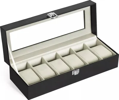 Produktbild von In And OutdoorMatch Luxus Uhrenbox Laurianne - Uhrenbox Aufbewahrungsbox - Schmuckschatulle - 6 Stück - 30 x 11,2 x 8 cm