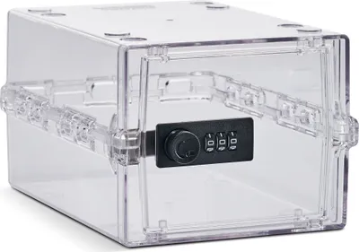 Image de Lockabox Mini™ Boîte de rangement avec serrure à combinaison - Armoire à pharmacie verrouillable - Transparent