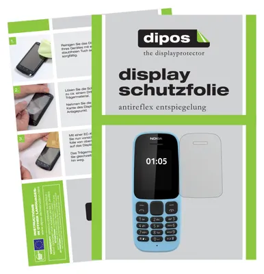 A collage showing instructions for applying a screen protector to a phone, along with marketing material and an image of a Nokia phone.