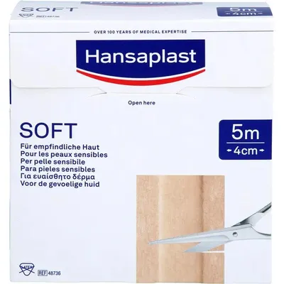 Produktbild von HANSAPLAST Soft Pflaster 4 cmx5 m Rolle 1 St.