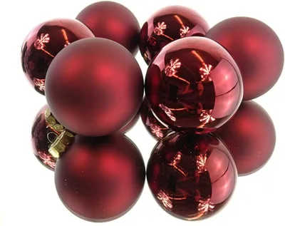 Produktbild von Christbaumkugeln Ox Blood dunkelrot Ø 8 cm aus Glas - 6er Set