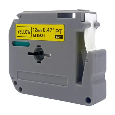 Produktbild von DULA Etikettenband - Kompatibel mit Brother P-Touch M-K631 - 1 Stück - Schwarz auf gelb - 12mm x 8m