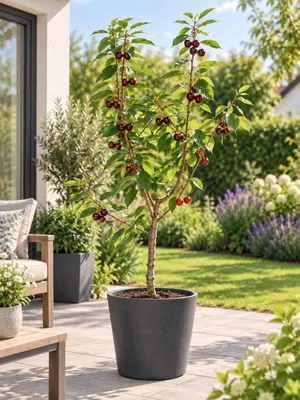 Immagine prodotto di Ciliegio dolce 'Regina', altezza 100-120 cm – *Prunus avium*, ciliegio di colore rosso scuro, resistente al freddo invernale, ideale per giardini e frutteti