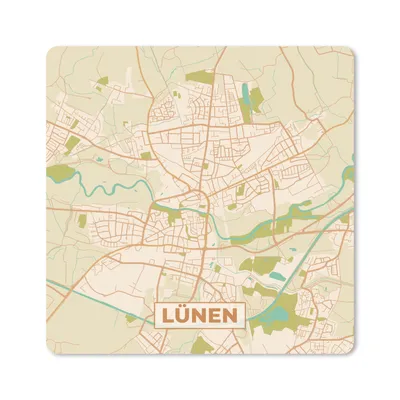 Produktbild von MuchoWow® Mauspad Mousepad Stadtplan - Lünen - Stadtplan - Vintage 20x20 cm - Mousepads - Maus Mat - Pad - Mausunterlage - Desk Mat - Bureauartikeln