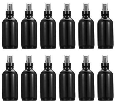 12 Glazen Sprayflaschen 4 oz, auslaufsicher, schwarz