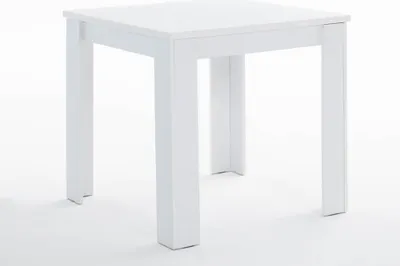 Immagine prodotto di Tavolo quadrato 80×80 cm in melamina antigraffio e antimacchia, facile da pulire - design moderno, robusto e compatto per cucina, sala da pranzo, bar e bistrot - ELVIS - Bianco