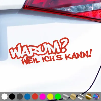 Produktbild von PantherPixel Warum Aufkleber Weil Ich Es Kann Tuning Oldschool Sticker Auto Geschenkidee Farbe Rot