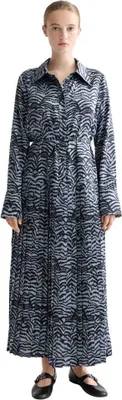 Produktbild von Scotch & Soda Belted Pleated Hem Langarm-midikleid Blau 38 Damen Blau 38