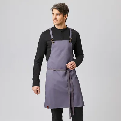 Produktbild von Latzschürze B 70 x L 80cm, graphit : graphit : 65% Polyester 35% Baumwolle
