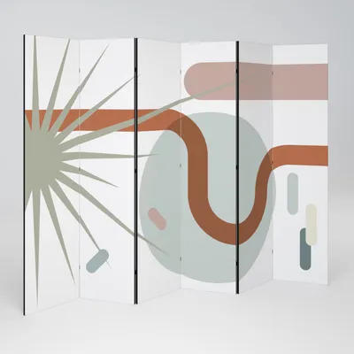 Produktbild von SpaceRebels Paravent Raumteiler - 6-teilig Raumtrenner, Druck 2-Seite - Raumtrenner - Trennwand Wohnung - Room Divider - Spanische Wand Deko Modern Sichtschutz