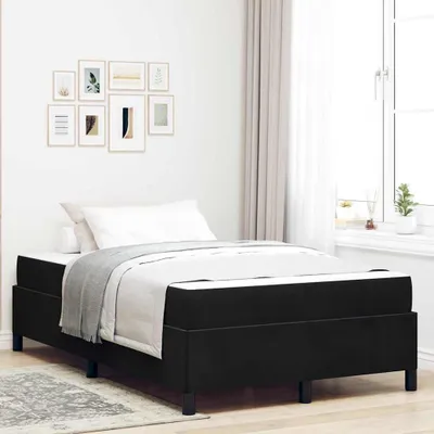 Obrázok produktu pre Maison Exclusive – Čierna posteľ s rámom, rozmery 120 x 190 cm, čalúnená látkou