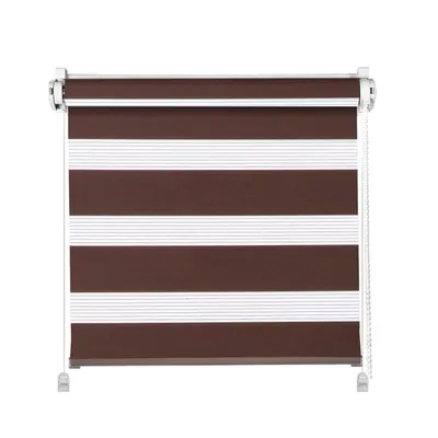 Produktbild von Klemmfix Click Doppelrollo 3 in 1 braun DUO Rollo Klemmträger Easyfix Klemmrollo BxH 60x150cm