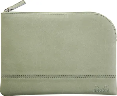 Productafbeelding van Rhodia Rhodiarama etui van kunstleer, met rits, 16x22 cm, kleur: seladon, artikelnummer: 116633C