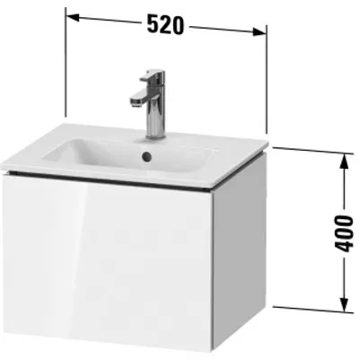 Produktbild von DURAVIT LC611808686 WTU L-Cube wandhängend, 1 Auszug