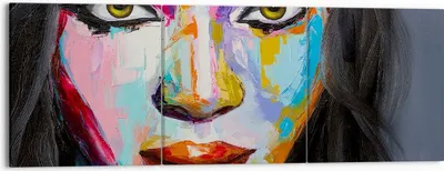 Produktbild von Bild auf Leinwand - Leinwandbild - Mädchen Gesicht - 150x50cm - Wand Bild - Wanddeko - Wandbilder - Leinwanddruck - Bilder - Kunstdruck - Wanddekoration - Leinwand bilder - Wandkunst - CA150x50-3447