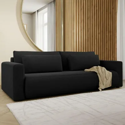 Immagine prodotto di Erbezzo - Divano Letto 2 Posti, 240x105 cm Nero, Contenitore