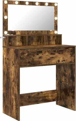 Image de Tables de maquillage pour chambre Chêne fumé 80 x 39,6 x 135 cm