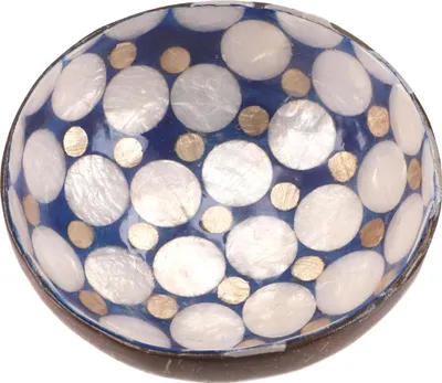 Produktbild von Schale aus Kokosnuss, Exotische Dekoschale - Blau, Holz, 5*14*14 cm, Schalen