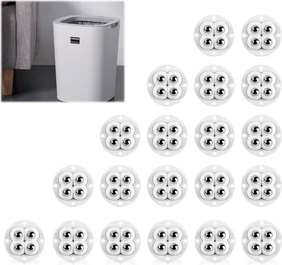Produktbild von 20 Stück selbstklebende Rollen, selbstklebende Mini-Rollen, 360° drehbare Rollen für alle Böden, Möbel, Regale, Spielzeugkisten