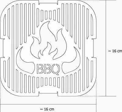 Produktbild von Feuertonne Feuerschale Feuerkorb Groß Eckig Steckbar Leichte Reinigung, Design:BBQ Grilleinsatz 15cm