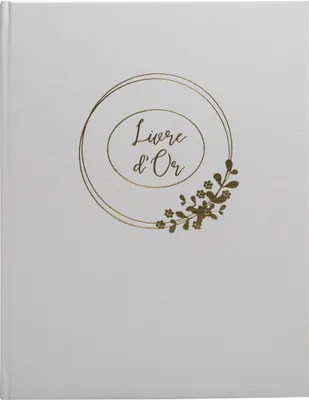 Image de Exacompta Livre d'or 100 pages tranche or Ringflower Blanc 47632E