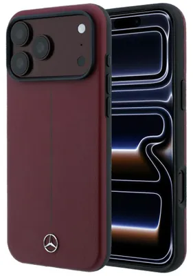 Zdjęcie produktu dla Etui Mercedes Semi Wrap do iPhone 18 Pro Max / 17 Pro Max burgundowy