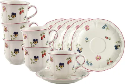 Produktbild von Villeroy & Boch Petite Fleur Kaffeetasse mit Untertasse 120 ml 6er Set