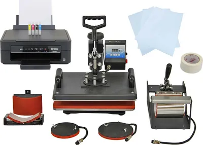 Produktbild von 5 in 1 Transferpresse & Sublimations-Drucker im Set Tassenpresse T-Shirtpresse