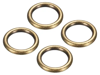 Messing-O-Ringe 4 Stück, 30x21 mm, nahtlos, dunkelgold