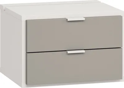 Produktbild von Nachtkommode Bellaco 41, Farbe: Weiß / Grau - Abmessungen: 32 x 45 x 40 cm (H x B x T)