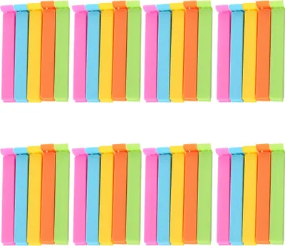 Produktbild von Packung mit 40 Verschlussclips, Clips für Gefrierbeutel, wiederverwendbare Plastikbeutelclips, farbige Plastikbeutelverschlussclips, 5 Farben