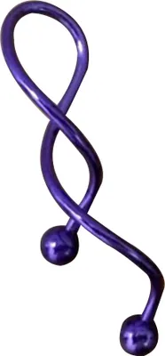 Produktbild von 1 Stück 14 g Cool Twist Spiral Ohr Industrial Barbell Bauchring Piercing Ohrring-Lila