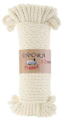 Ø 12 mm | 9 m 500g Makramee-Garn Snura creme