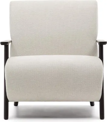 Produktbild von Sessel Meghan 83 x 77 x 78 cm Massivholz Chenille Schwarz Perlenweiß