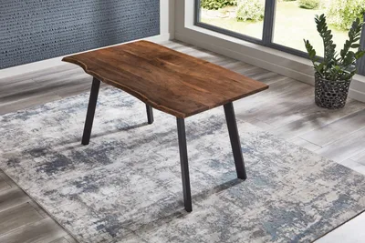 Produktbild von Esstisch Baumkante massiv Akazie Nussbaum 120 x 80 schwarz Laxmi