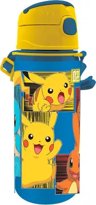 Image de Bouteille d'eau Pokémon en aluminium 600 ml, durable et légère