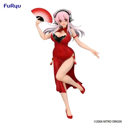 Productafbeelding van Super Sonico Trio-Try-iT PVC-beeldje, China-jurk versie, 21 cm