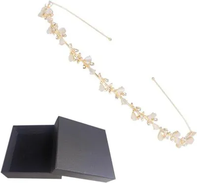 Produktbild von Bruidssieraad mit Diadem und Meisjeskrone, gold und silber, mit Kristallaccenten, Middeleeuwerschmuck für Kommunion und Hochzeit