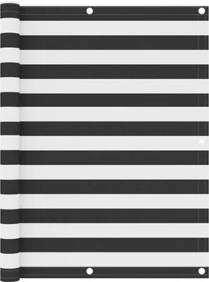 Image de Rideau de protection pour balcon - 120 x 400 cm - Tissu Oxford - Rayures grises et blanches - Imperméable et coupe-vent - Protection de l'intimité de haute qualité - Cordon de 12 m inclus