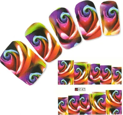 Produktbild von Tattoo Nail Blumen Rosen Bläter Aufkleber Nagel Sticker
