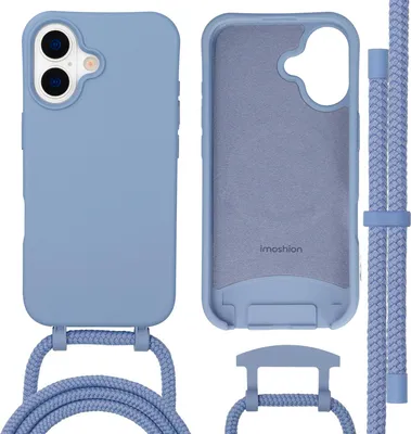 Immagine prodotto di imoshion Cover posteriore colorata con catena rimovibile per cellulare e MagSafe iPhone 17 - Ash Blue