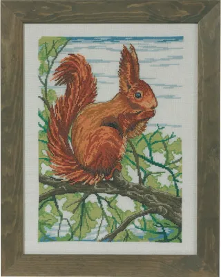 Produktbild von Permin Kreuzstich Stickpackung "Eichhörnchen", Zählmuster, 31x41cm, 90-3333