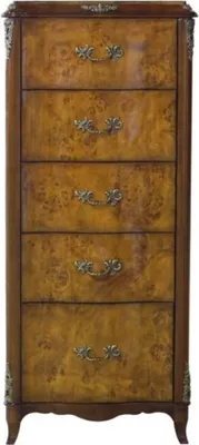 Produktbild von Casa Padrino Luxus Barock Kommode mit 5 Schubladen Hellbraun / Braun 56 x 36 x H. 128 cm - Barockmöbel