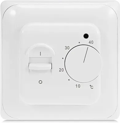 Image de Thermostat d'ambiance manuel pour chauffage au sol Régulateur électrique avec sonde 230 V 16 A, régulateur électrique encastré pour chauffage au sol 220 V